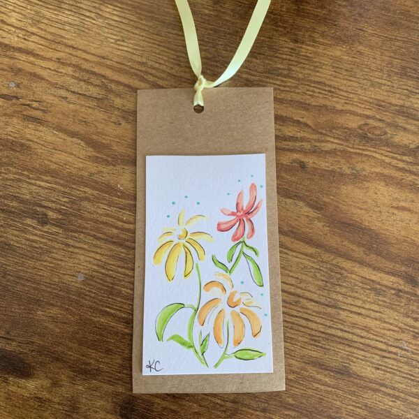 Hand Made Book Mark - Abstract Flowers