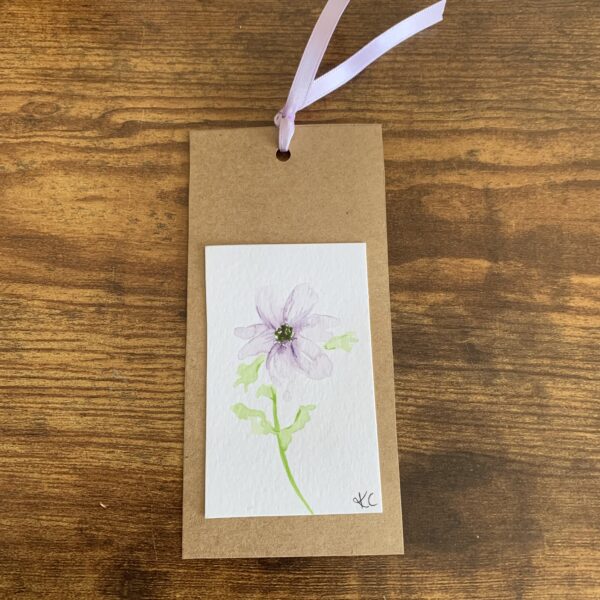 Hand Made Book Mark - Lilac Pansy