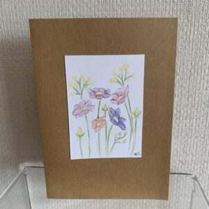 Hand Made Blank Card Mixed Poppies
