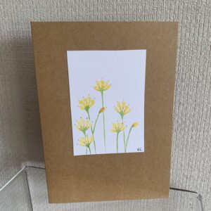 Hand Made Blank Card Yellow Flowers A
