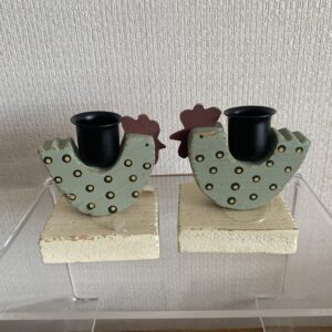 Pair Of Chicken Candlesticks