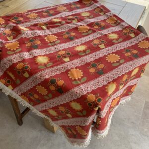 Vintage Red Floral Bedspread