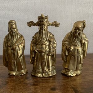Oriental Brass Figures Chinese Deities Sanxing Three Stars
