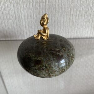 Cornish Serpentine Polished Stone Pebble With Pixie