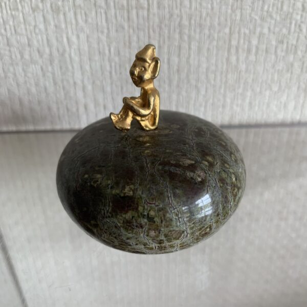 Cornish Serpentine Polished Stone Pebble With Pixie