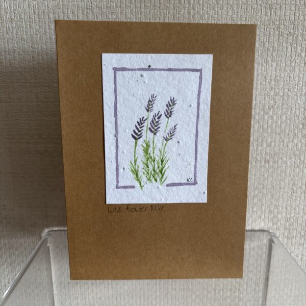Hand Made Blank Card Lavendar
