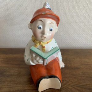 Vintage Figure Boy Reading A Book Bookend? Cute Kitsch Decor