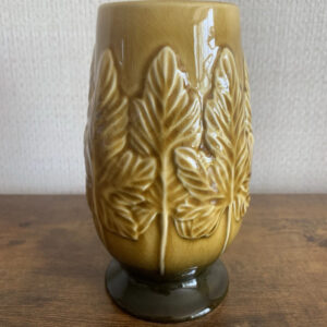 Vintage Sylvac Vase Mustard Yellow Oak Leaf