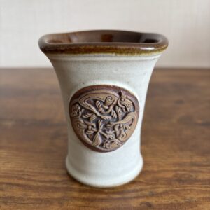 Pottery Cup With Celtic Dragon Design