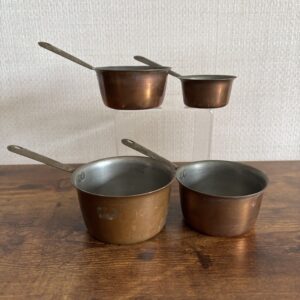 Small Vintage Copper Graduating Measuring Pans