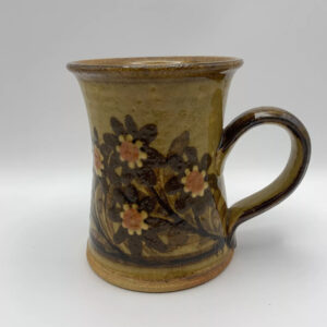 Large Alan Frewin Studio Pottery Mug / Tankard Vintage Flower Pattern