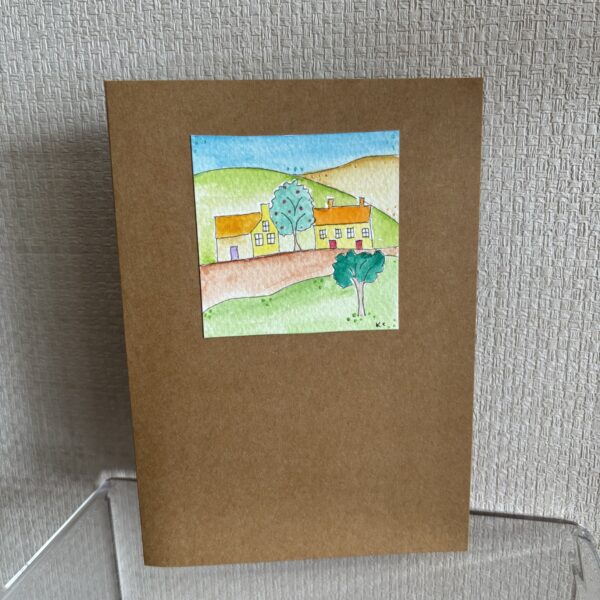 Hand Made Blank Card Little Houses