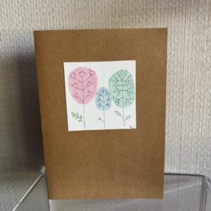 Hand Made Blank Card Three Flowers