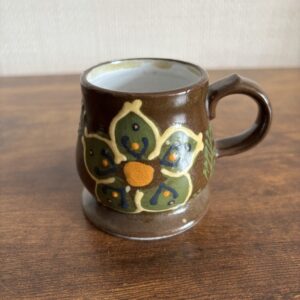 Small Pottery Cup - Flower Design