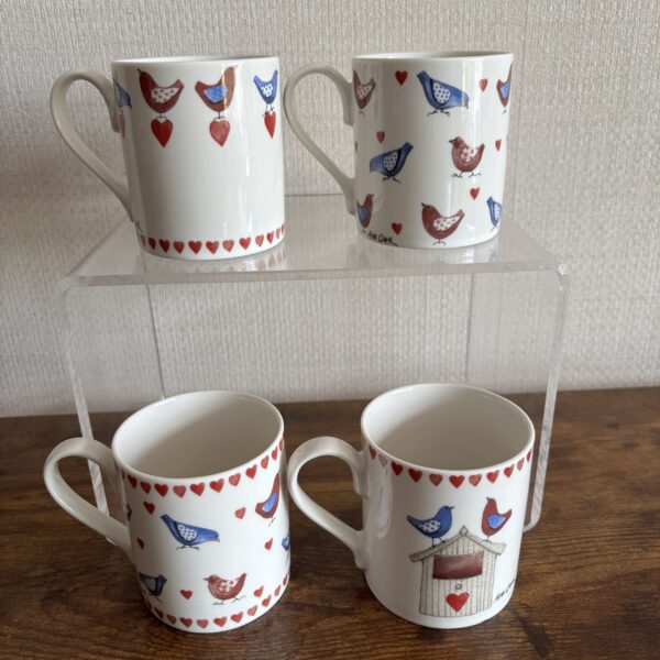 Alex Clark Love Birds Mugs - Set Of 4