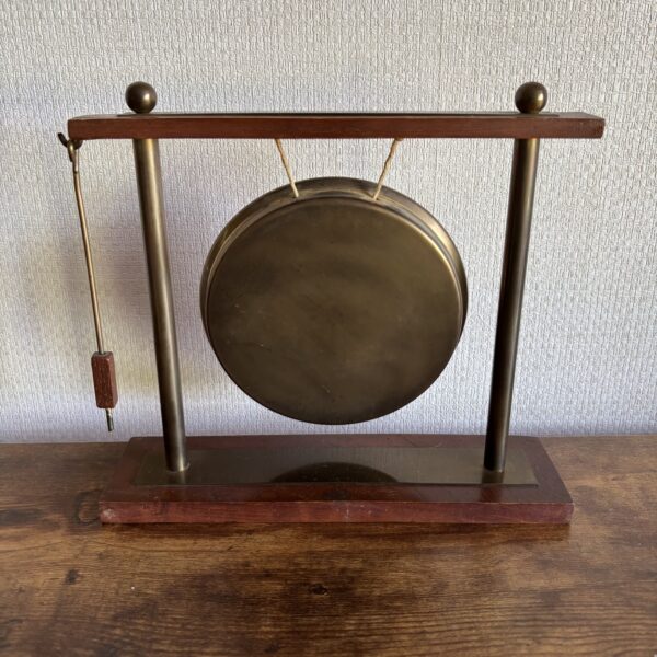 Brass Gong On Wooden Stand