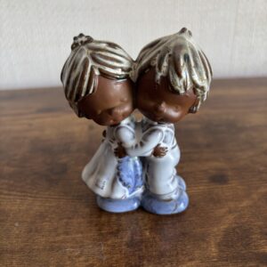 Kitsch Boy and Girl Figures Hugging -see description