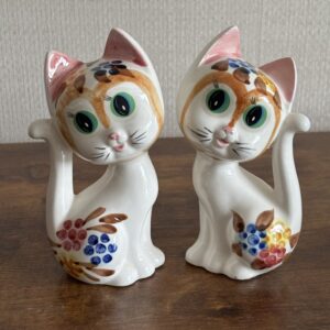Pair Of Hand Painted Cats