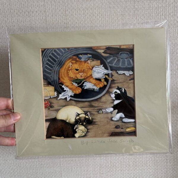 Dustbin Cats - Linda Jane Smith Unframed Print