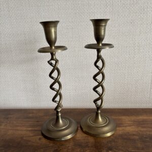 Brass Twisted Candlesticks