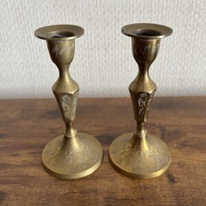 Pair Of Small Brass Candlesticks