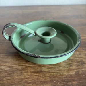 Green Enamel Chamberstick