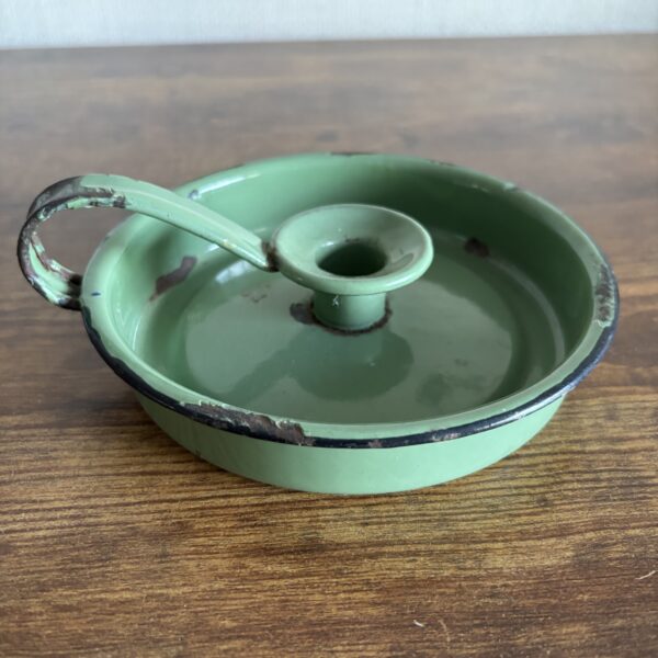 Green Enamel Chamberstick