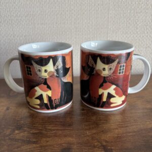 Pair Rosina Wachtmeister Cat Mugs