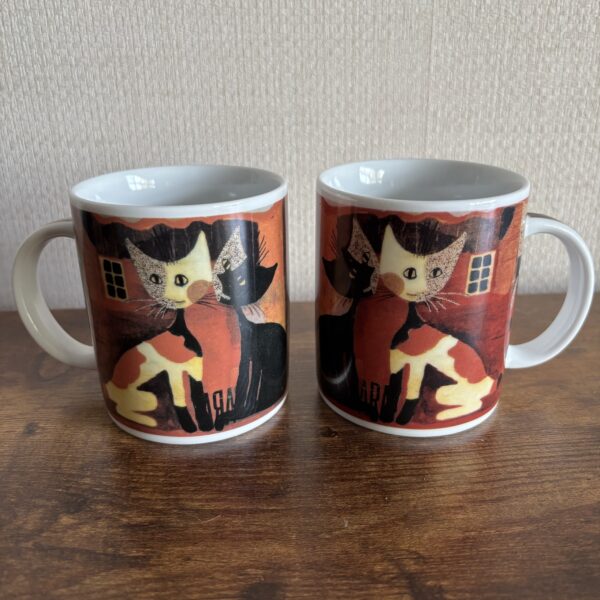 Pair Rosina Wachtmeister Cat Mugs