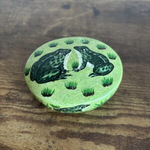 Hand Painted Papier-mâché Oval Box With Frogs