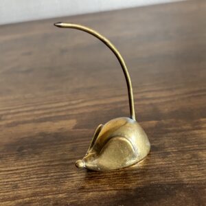 Vintage Brass Mouse Ring Holder