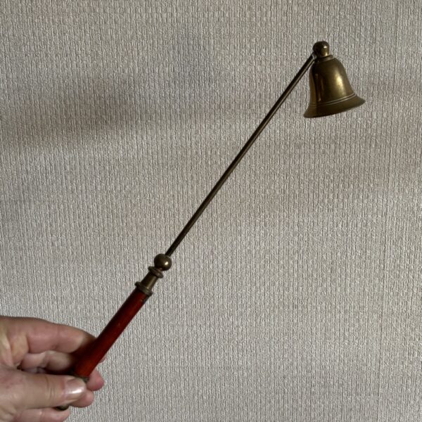 Brass Candle Snuffer With A Wooden Handle