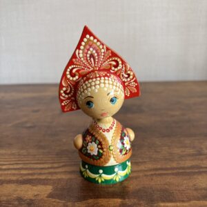 Russian Wooden Doll In Traditional Dress