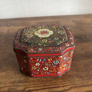 George W Horner Red Floral Tin