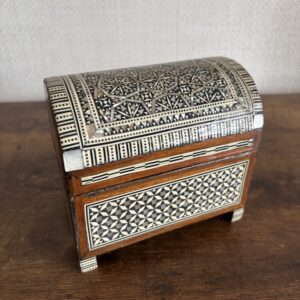 Middle Eastern Micro Mosaic Dome Top Box With Mother Of Pearl