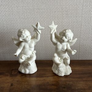 Pair Of Bisque Cherubs