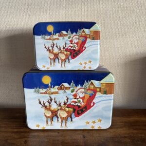 Pair Of Father Christmas Tins
