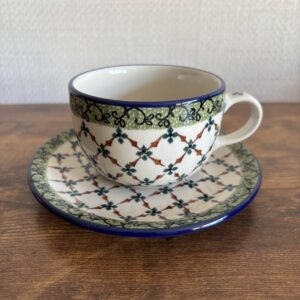 Polish Pottery Cup & Saucer