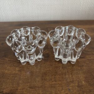 Pair Of Glass Candle Holders
