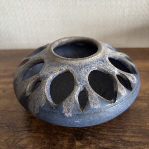 Blue Studio Pottery Posy Vase / Flower Frog