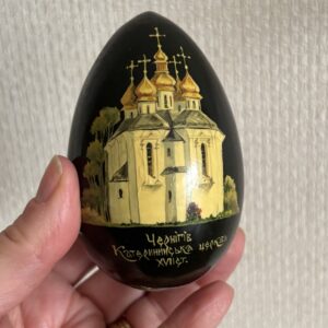 Black Lacquered Ukrainian Egg