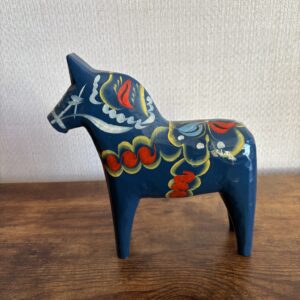 Dala Horse Swedish Blue Hand Painted Folk Art