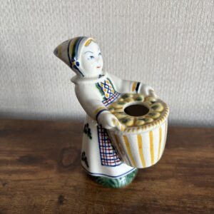 Royal Copenhagen Vase Vintage 50’s Girl With A Basket Hand Decorated