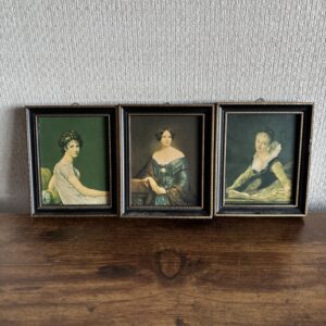 3 Framed Miniature Vintage Portrait Prints