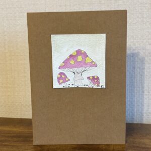 Hand Made Blank Card Toadstools