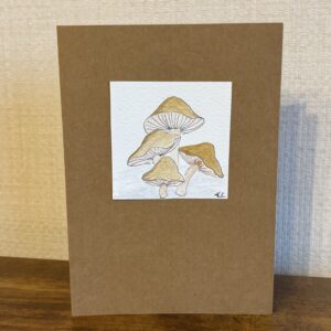 Hand Made Blank Card Mushrooms