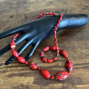 Vintage Graduated Red Bead Necklace