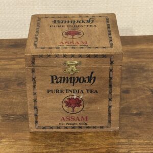 Vintage Wooden Pamposh Assam Pure India Tea Box