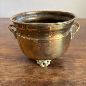 Small Brass Footed Planter Scroll Handles and Feet