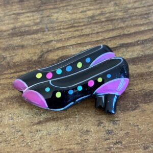 Vintage 80's Hand Made Brooch - Shoes